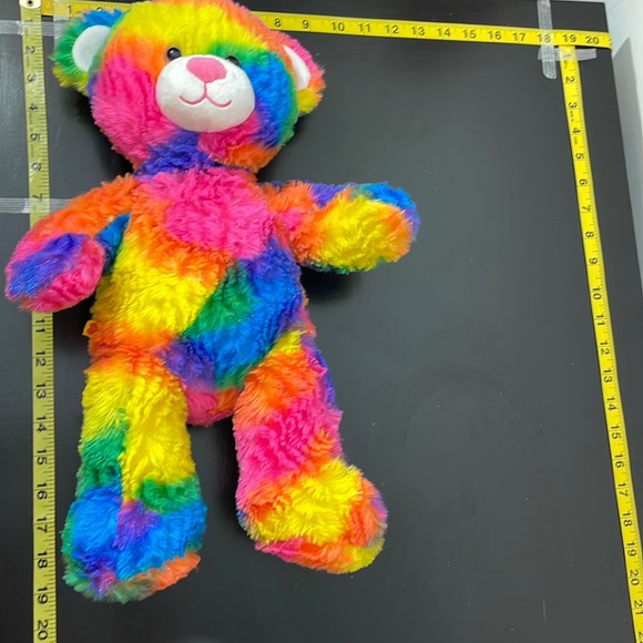 BAB Tropicolor 17" Teddy Plush Bear Sparkly Neon Tie Dye Stuffed Animal Toy - Picture 5 of 14